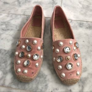 Tory Burch Espadrille Sneakers with pearls